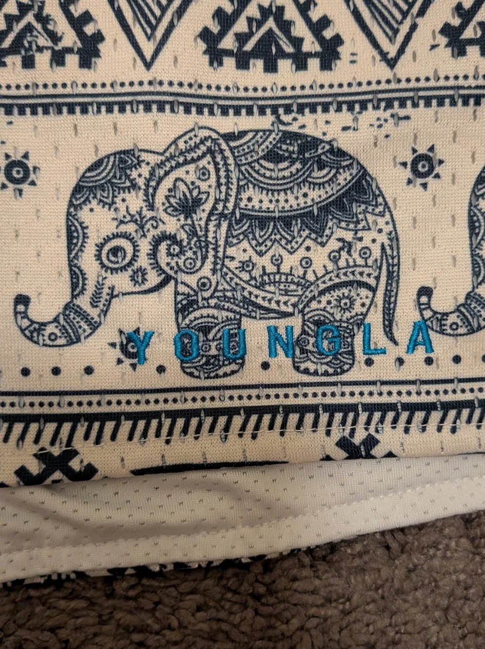 YoungLA 150 After Party Shorts (Tribal Elephants) - Picture 2 of 4